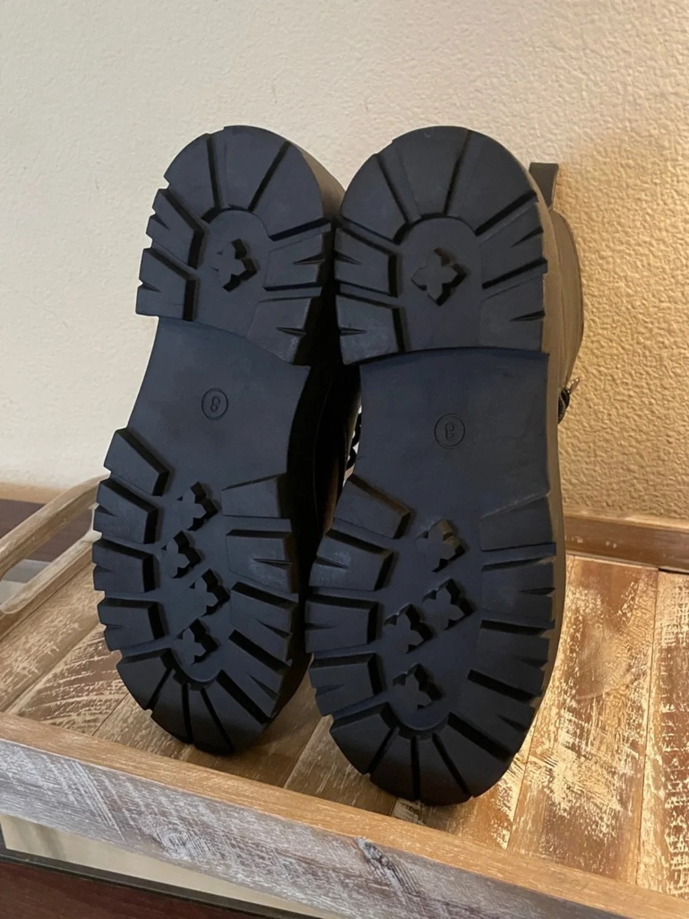 Wild Fable Women's Black Logan Lug Combat Boots with Memory Foam Insole Size 8 - Picture 8 of 10